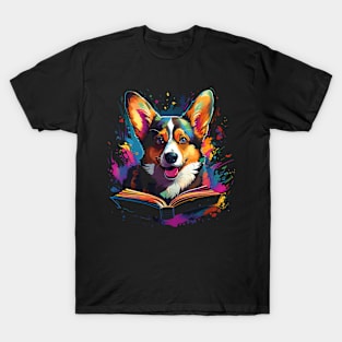 Corgi Reads Book T-Shirt